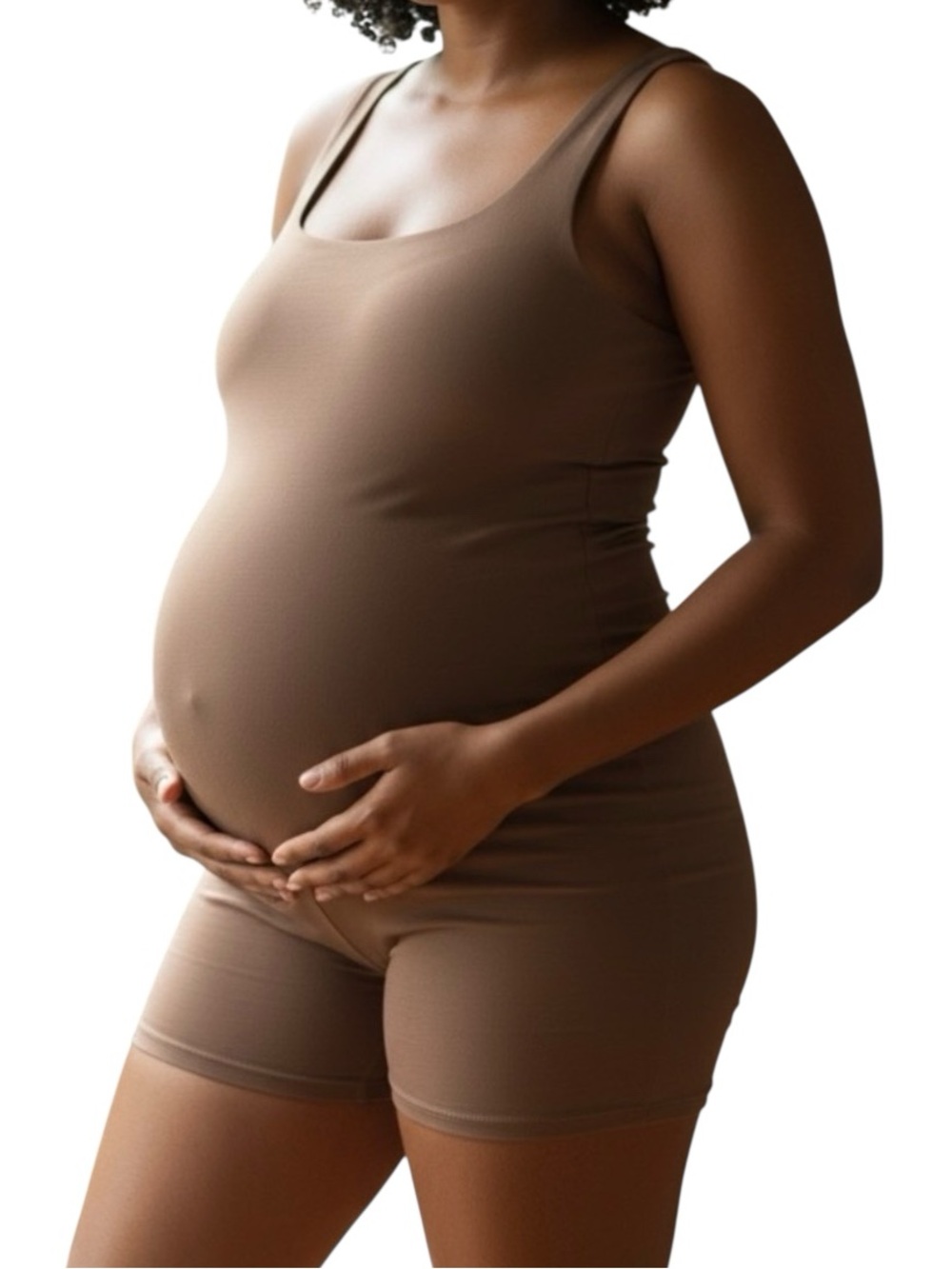 Isabel by Ingrid & Isabel Maternity Short Unitard Taupe NWT